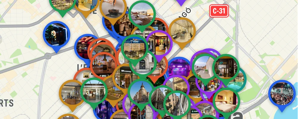 Places and experiences on the live map